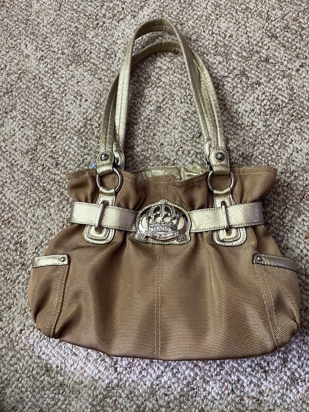 Kathy Van Zeeland Shoulder Bag with Gold Metallic Accents